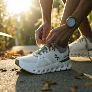 On Running CloudRunner 2 Road Running Shoes in White / Green 6.5